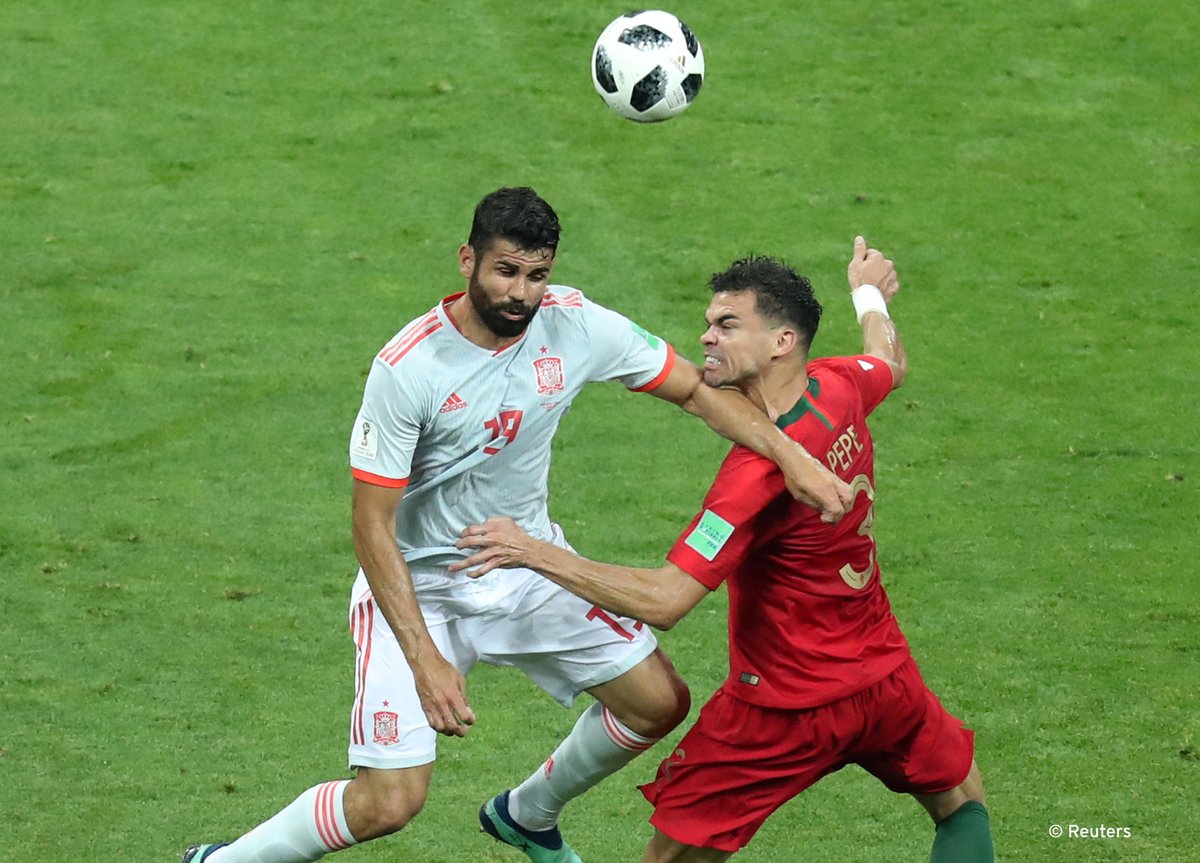 bồ đào nha 3-3 Tây Ban Nha, diego costa vs pepe