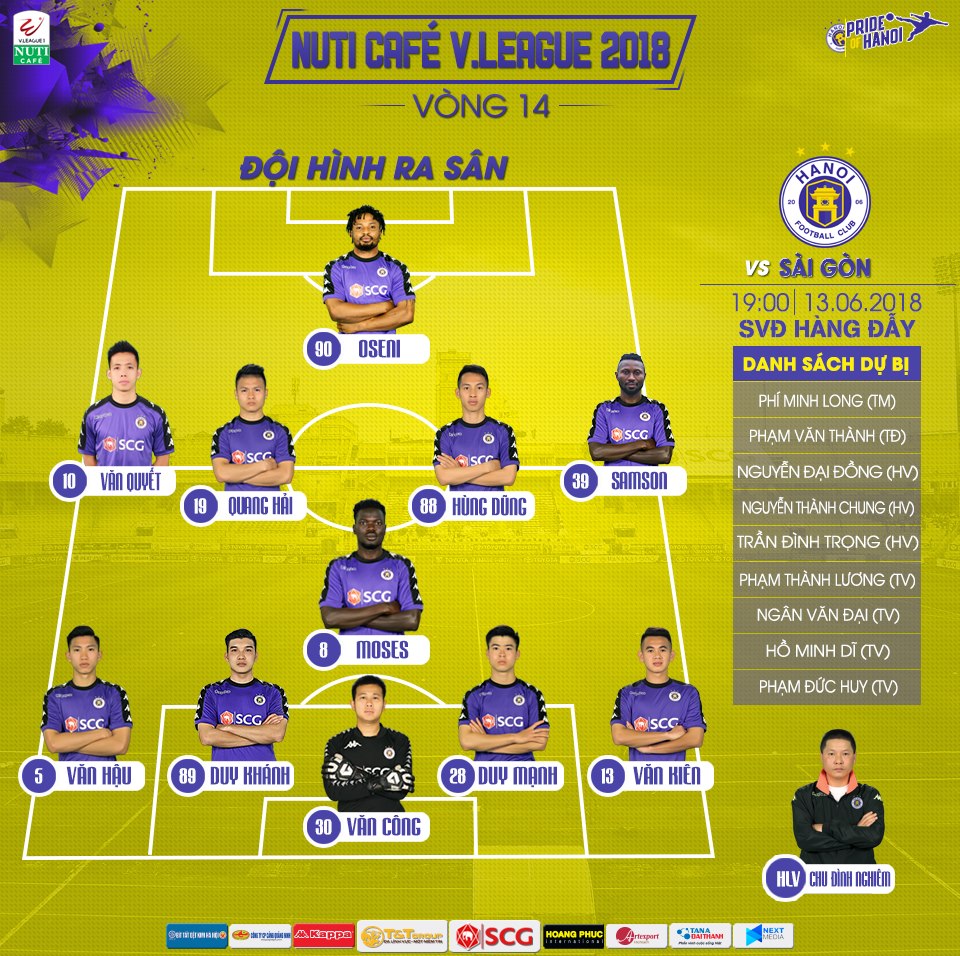 trực tiếp sài gòn vs hà nội, 19h00 ngày 17/6