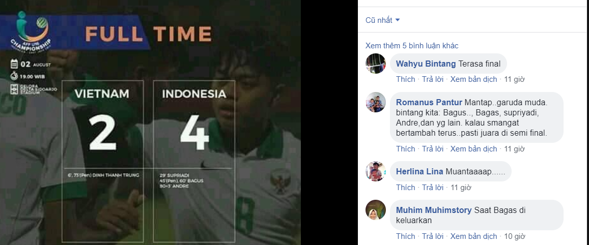 u16 indonesia, u16 vietnam, cdv dong nam a noi gi