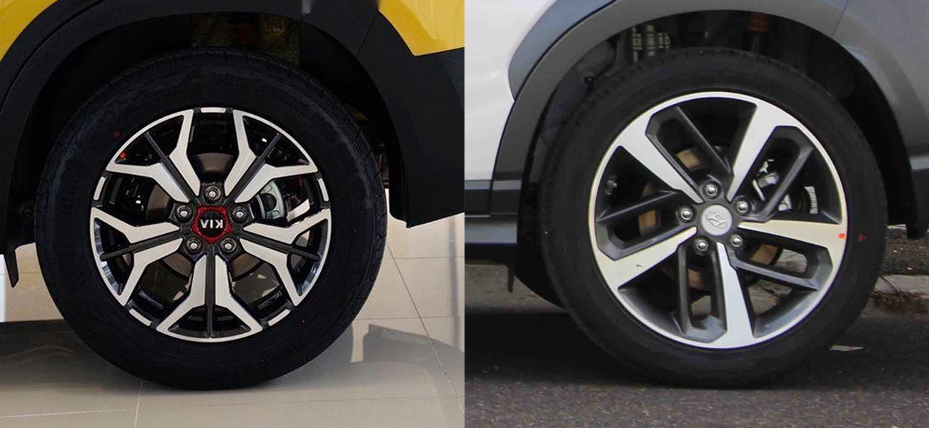 Lazang của Kia Seltos (bên trái) và Hyundai Kona (bên phải)