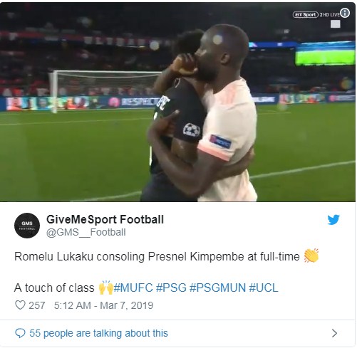 M.U vs PSG , M.U 3-1 PSG , M.U loại PSG , Champions League , M.U vào tứ kết , Lukaku , Lukaku lập cú đúp