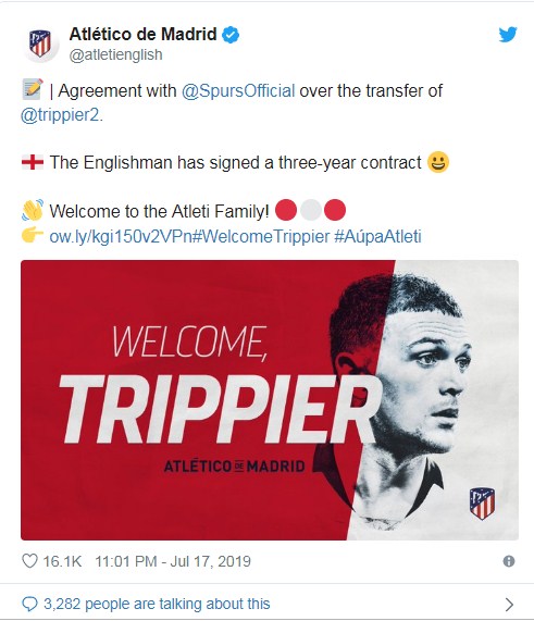 trippier, atletico madrid, chuyển nhượng hè 2019, tin chuyển nhượng, chuyển nhượng, cập nhật chuyển nhượng hè 2019, chuyển nhượng atletico, chuyển nhượng real, chuyển nhượng barca