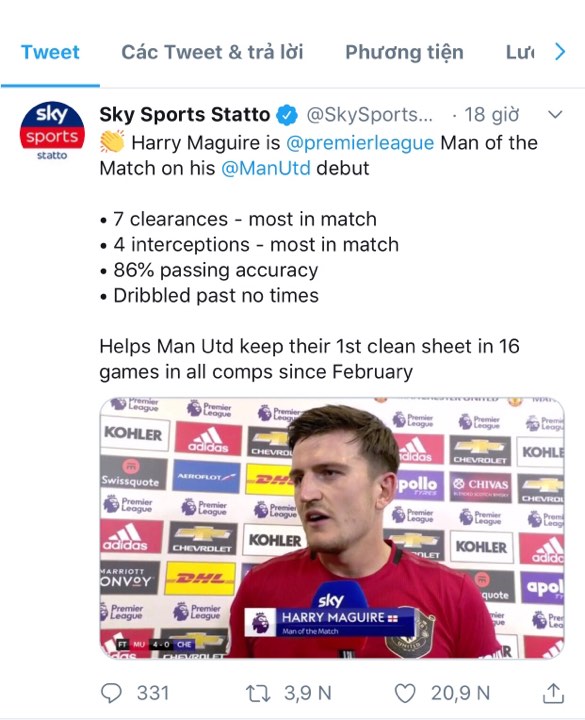 tân binh MU, Maguire, MU vs Chelsea, kết quả MU vs Chelsea, Premier League, Wan-Bissaka, Daniel James