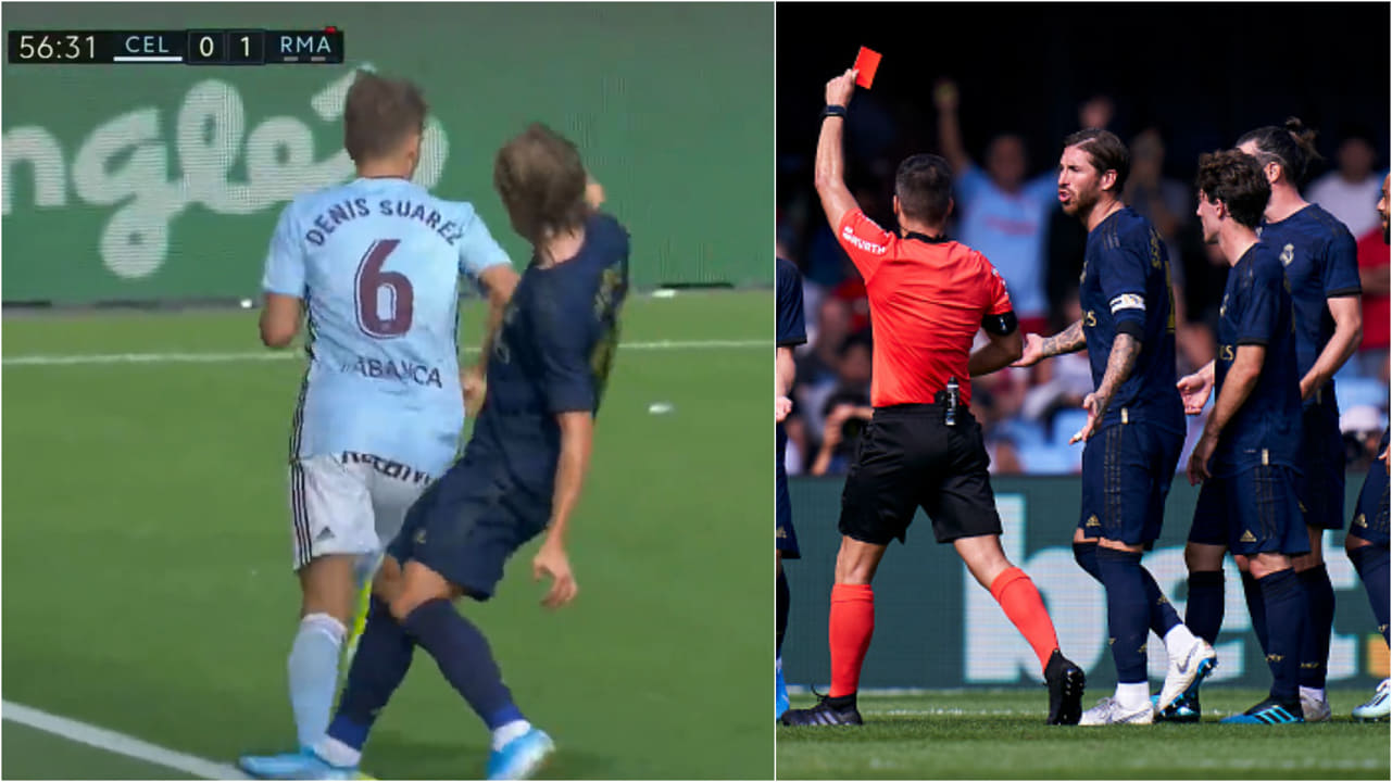 modrid, thẻ đỏ modric, la liga, luật mới la liga, giải tây ban nha, celta vigo vs real 