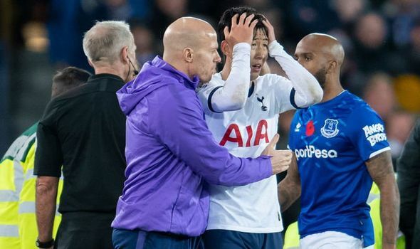 Son Heung-min, Son Heung-min phạm lỗi, chấn thương của Andre Gomes, Andre Gomes, sao đỏ Belgrade vs Tottenham, Champions League
