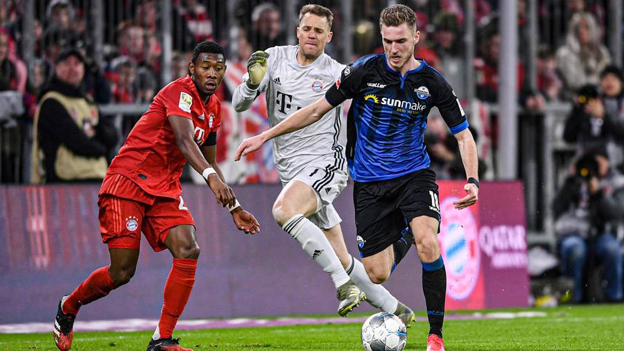neuer sai lầm, kết quả bayern munich vs paderborn, bundesliga, champions league