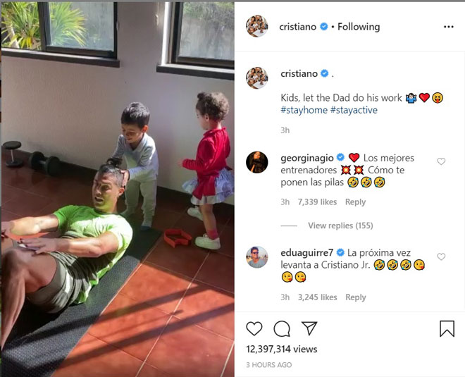ronaldo, ronaldo tập gym, ronaldo instagram