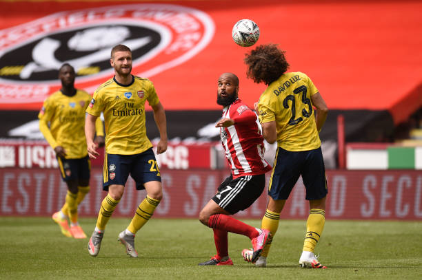 Tình huống dẫn đến chấn thương của David Luiz - Ảnh: Getty Luiz, Arsenal, Sheffield, Arsenal vs Sheffield, cúp FA