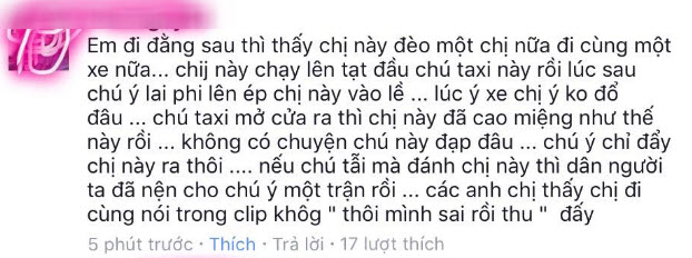 Theo một người chứng kiến thì tài xế chưa đánh phượt thủ Thu Anh