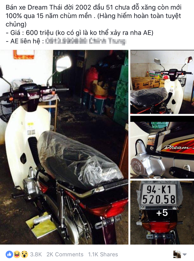 Tin rao bán chiếc Honda Dream Thái nguyên bản