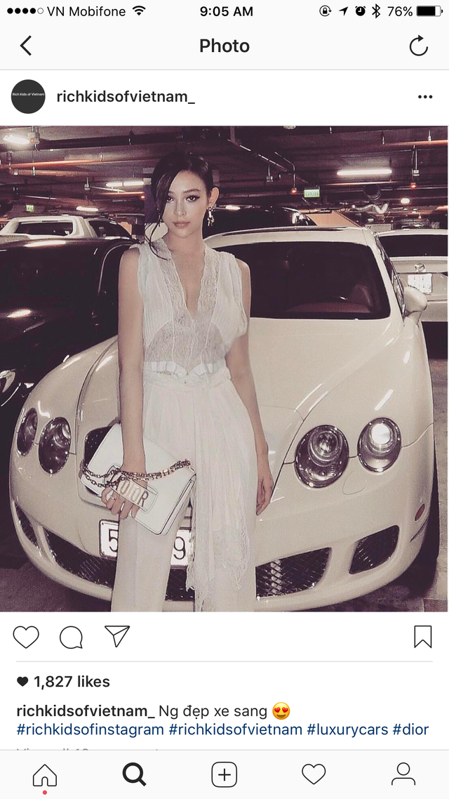 Hotgirl Huyền Baby bên chiếc xe Bentley.