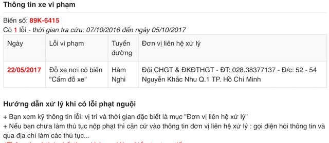 Và lỗi đã được thể hiện chính xác trên hệ thống
