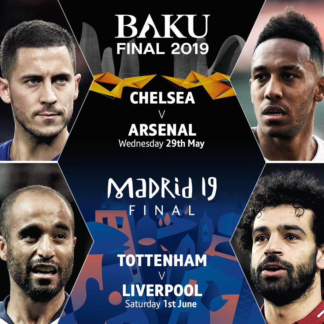 chung kết c1, chung kết champions league, cúp c1, chung kết c2, chung kết europa league, cúp c2, liverpool vs TOT, arsenal vs chelsea, liverpool, tottenham, arsenal, chelsea