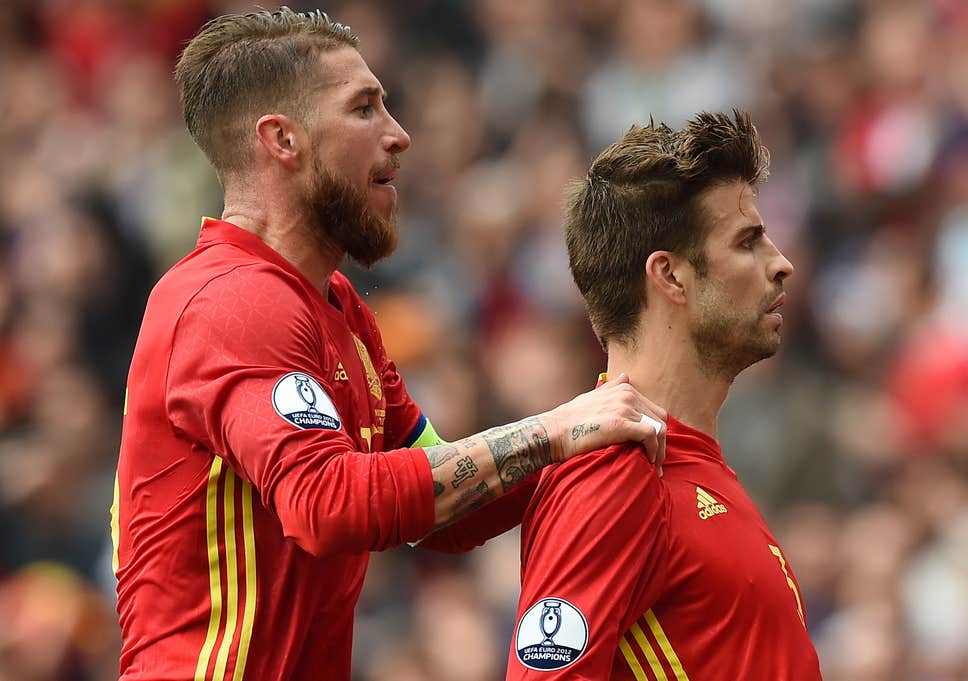 pique, ramos, barca, barcelona, real madrid, tây ban nha, olympic 2020