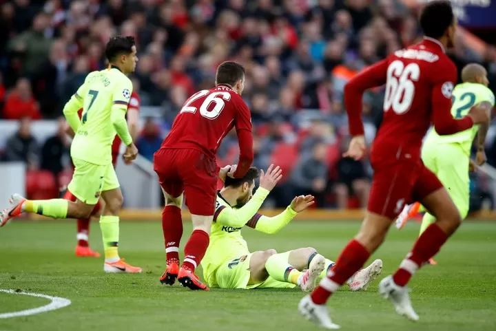 Cúp C1, Champions League, Liverpool 4-0 Barca, Liverpool, Barca, Messi, Andy Robertson