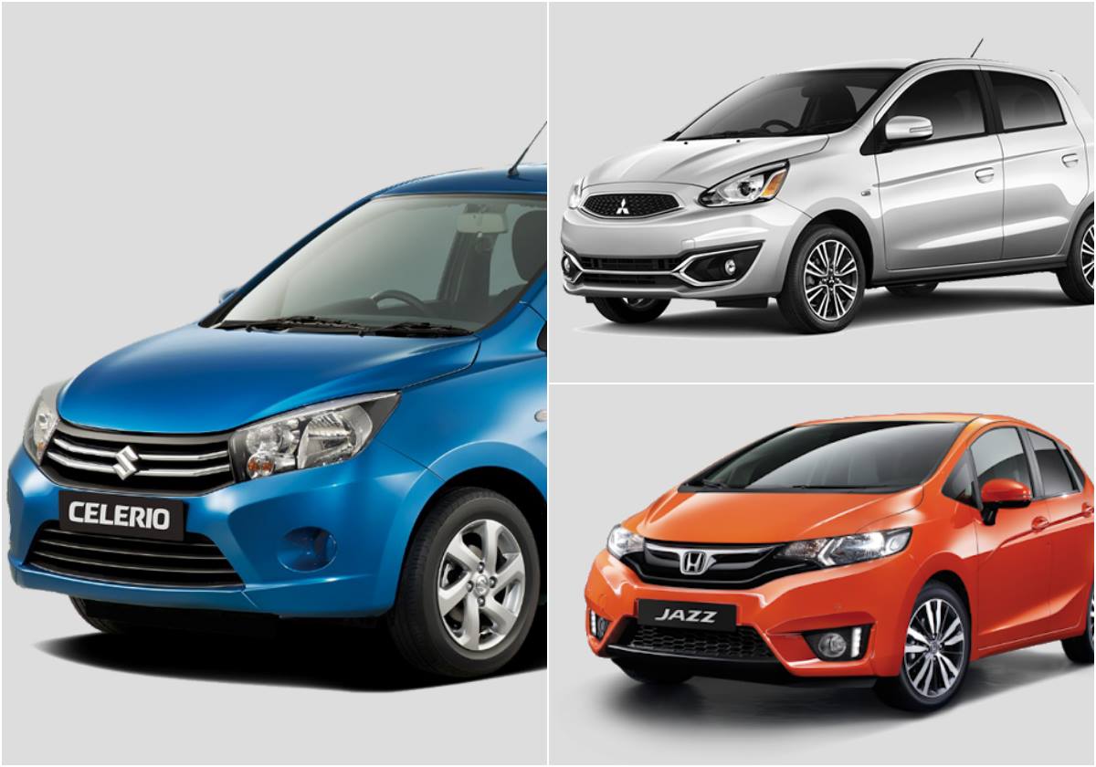 Suzuki Celerio, Mitsubishi Mirage, Honda Jazz