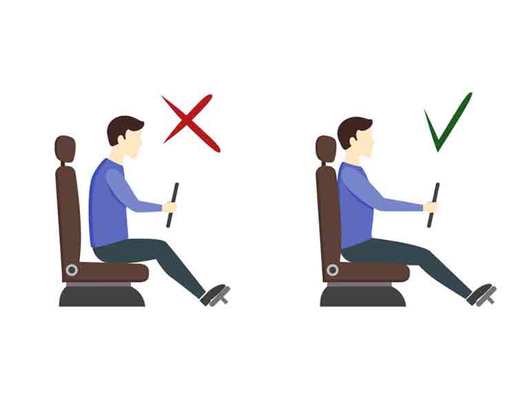 Ngồi đúng tư thế khi lái xe ô tô.