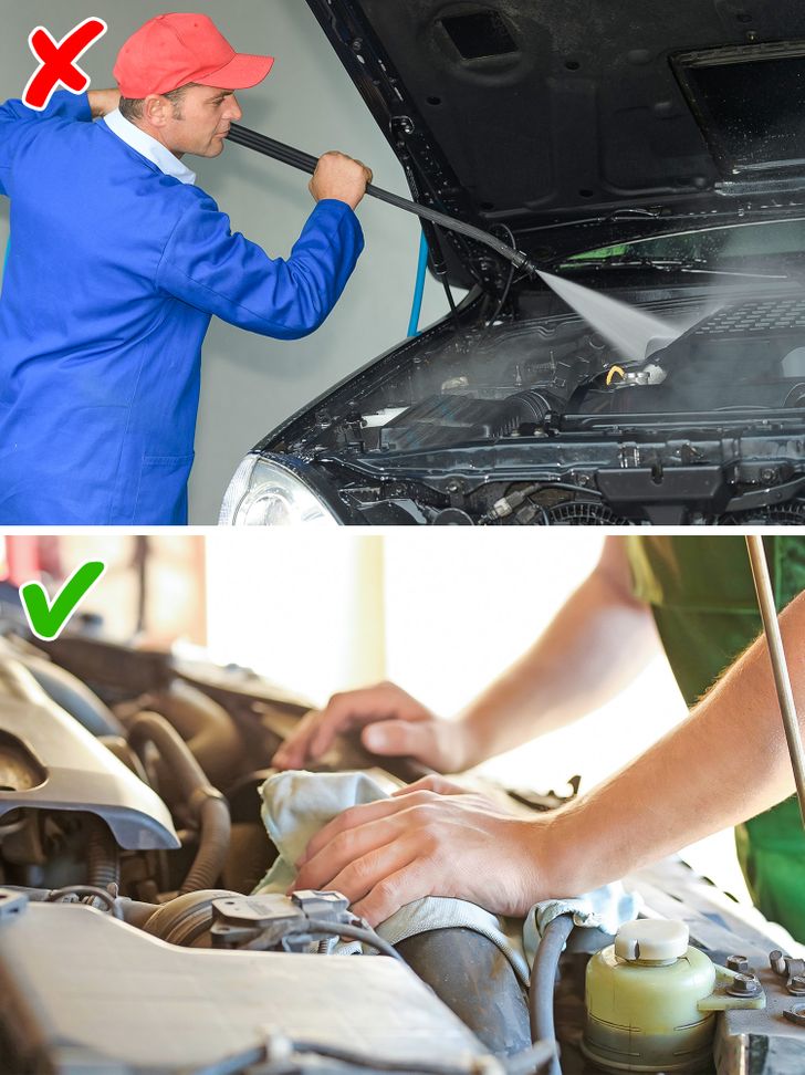 Nên tránh sử dụng máy phun cơ khí trên động cơ xe ô tô