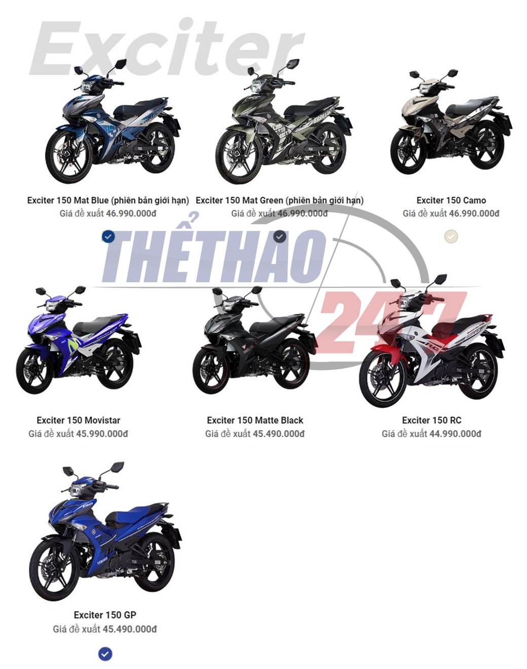 Giá xe Yamaha Exciter 150, Giá xe Yamaha Exciter 150 mới nhất tháng 5/2018, Bảng giá xe máy Yamaha, Giá xe côn tay