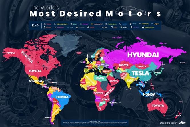 Toyota, hãng xe được tìm kiếm nhiều nhất qua Google