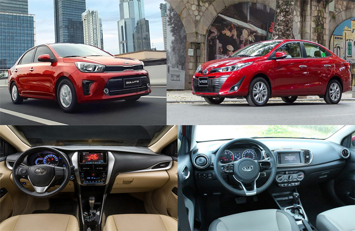 Nội thất Toyota Vios và Kia Soluto