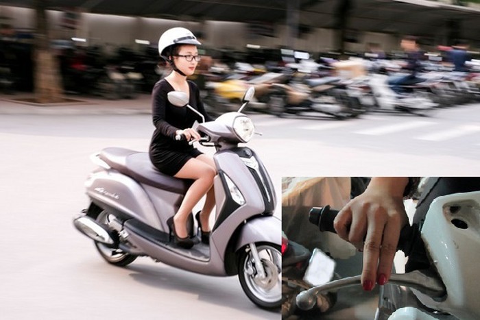 Ga và phanh cùng lúc là thói quen xấu khi đi xe ga mà hầu hết chị em đều gặp phải