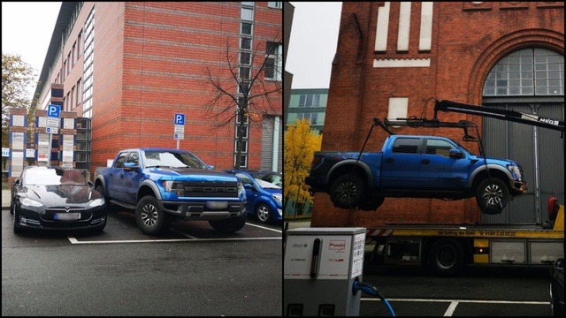 Sieu xe Lamborghini bi cau di vi tranh cho voi chiec xe dien