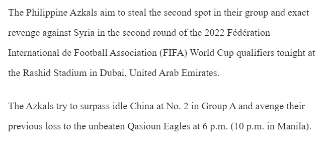 syria vs Philippines, syria, Philippines, trung quốc, vòng loại world cup 2022