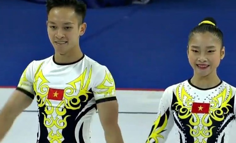 sea games 30, sea games 2019, việt nam, aerobic, huy chương vàng, hcv, Trần Ngọc Thúy Vi, Phan Thế Gia Hiển, Bùi Minh Phương, Nguyễn Việt Anh, Nguyễn Chế Thanh, Vương Hoài Ân