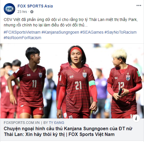 sea games 30, sea games 2019, việt nam, thái lan, nữ việt nam vs nữ thái lan, Kanjana Sungngoen, báo châu á, fox sports asia