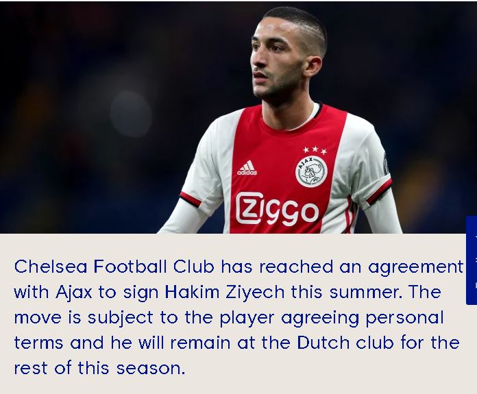 Chelsea, Hakim Ziyech, chuyển nhượng