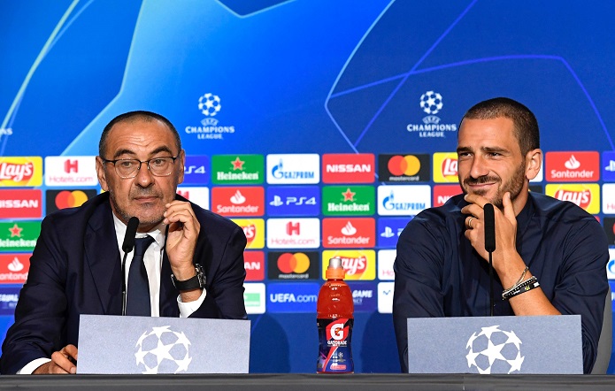 Lyon vs Juventus, Champions League, Leonardo Bonucci, HLV Maurizio Sarri