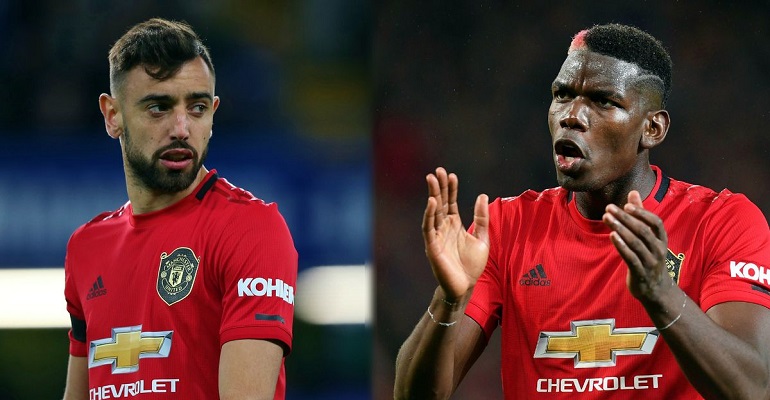 Bruno Fernandes, Paul Pogba, Manchester United
