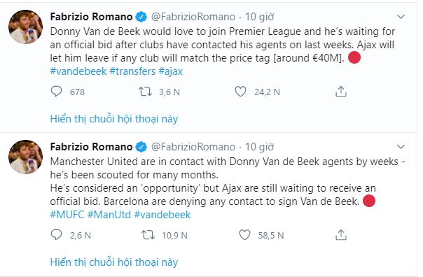 Chuyển nhượng MU, Manchester United, Ajax, Donny van de Beek