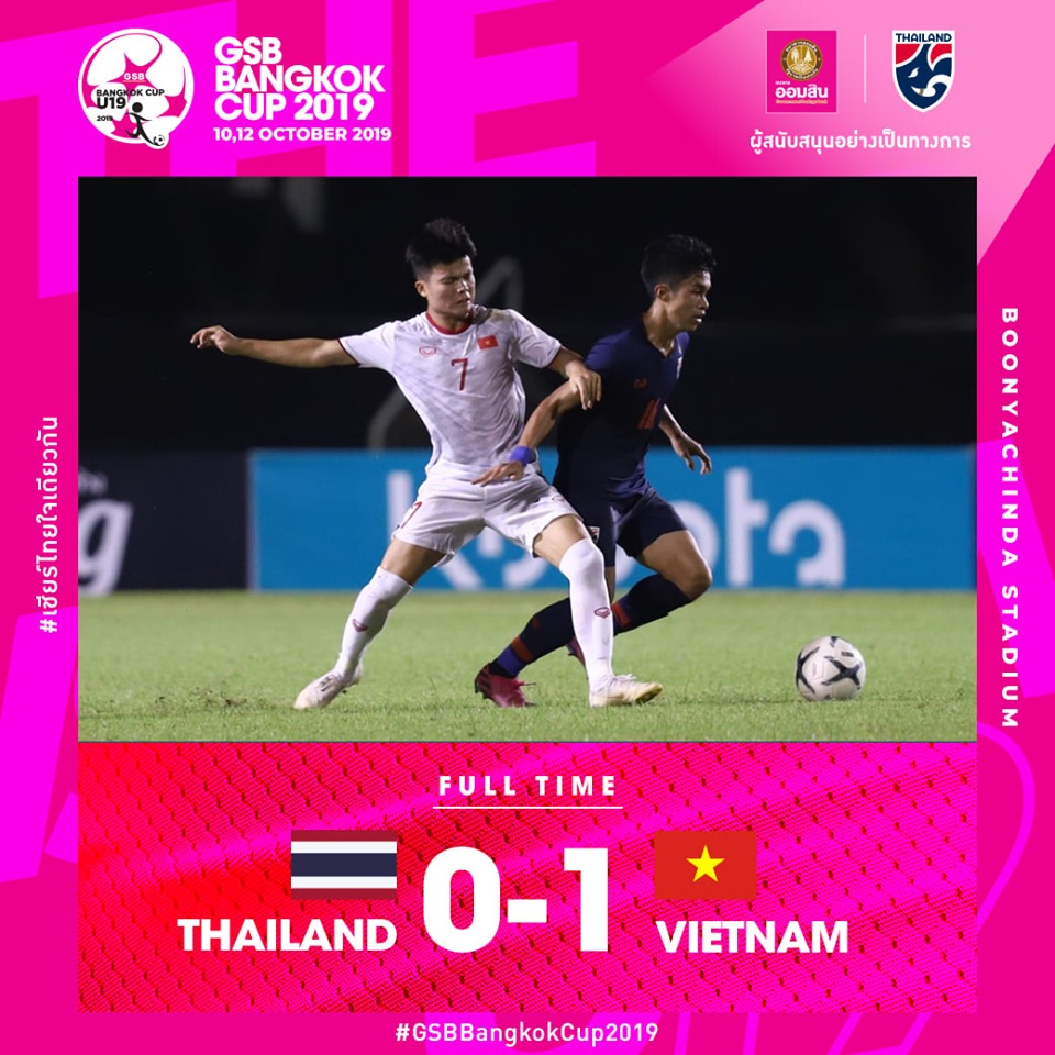 U19 Việt Nam 1-0 U19 Thái Lan, CĐV Thái Lan, GBS Bangkok Cup, HLV Philippe Troussier, U19 Việt Nam
