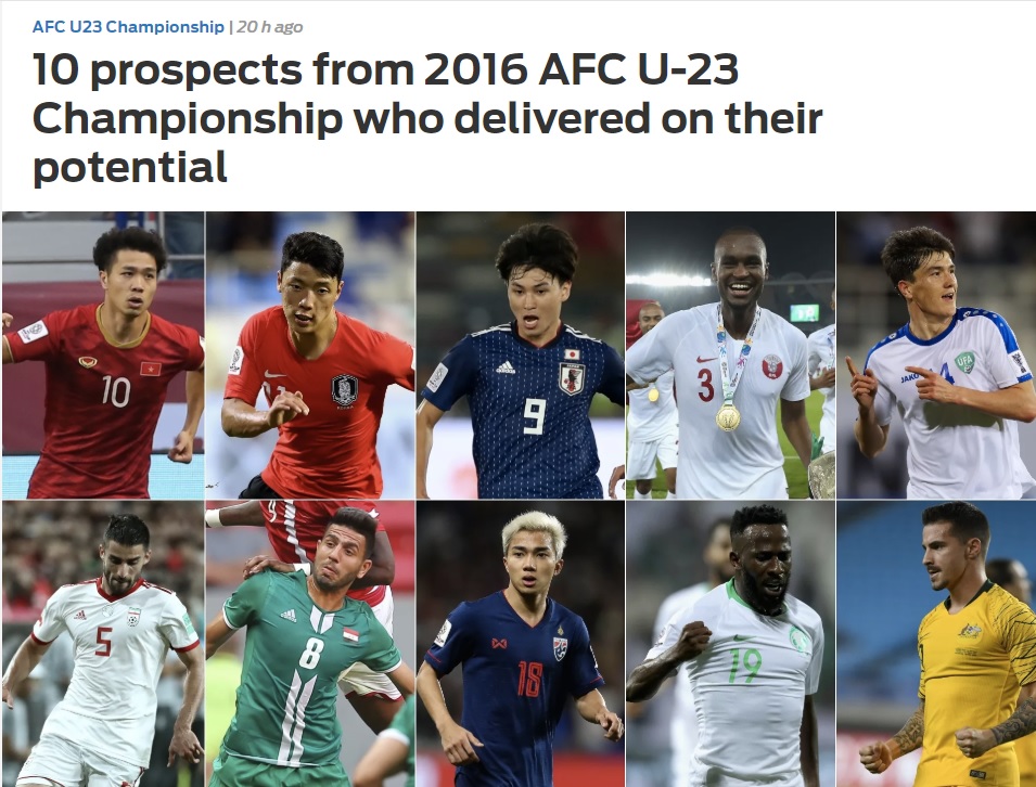 Top 10 cầu thủ phát huy tài năng sau VCK U23 châu Á 2016 top 10