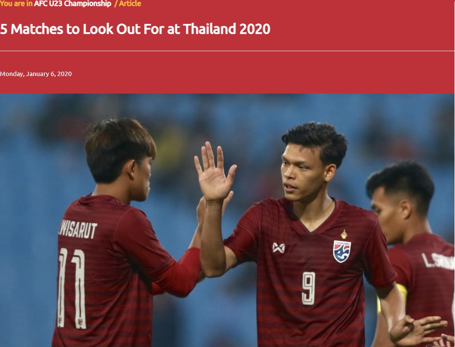 AFC chọn ra 5 trận đấu đáng xem nhất vòng bảng VCK U23 châu Á 2020 AFC top 5