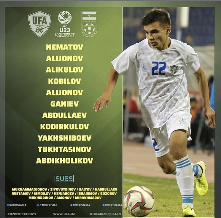 Doi hinh u23 uzbekistan