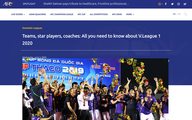 AFC ca ngoi bong da Viet Nam