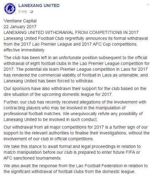 Lanexang United, Lào, Lao Premier League, 9/14 đội bóng Lào, Lao League
