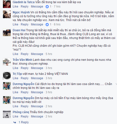 Dư luận việt Nam, CLB TP.HCM, CLB Long An, cầu thủ Long An đứng im, V-League 2017