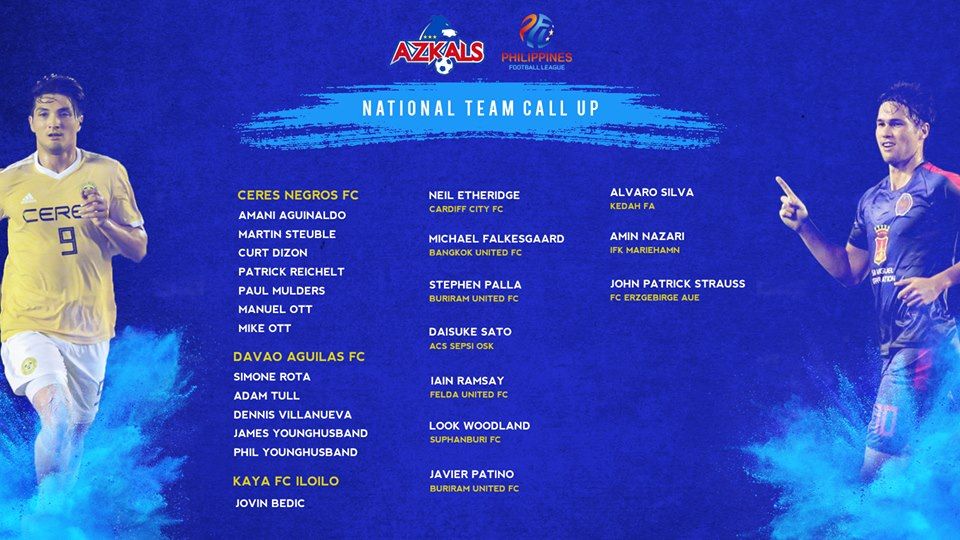  AFF Cup 2018, Philippines, ĐTQG Philippines